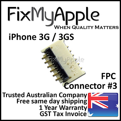 #ad iPhone 3GS 3G OEM Light Sensor Ear Speaker Flex Cable FPC PCB Connector Number 3 AU $7.95