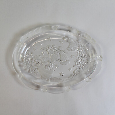 #ad Mikasa Christmas Oval Candy Cookie Dish Plate Angels Trees Frosted Accents $10.00