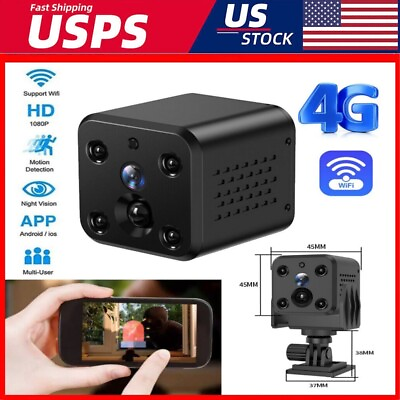 #ad 4G SIM Card battery Magnetic 1080P Mini IP CCTV Smart Home Security Cam Outdoor $39.34