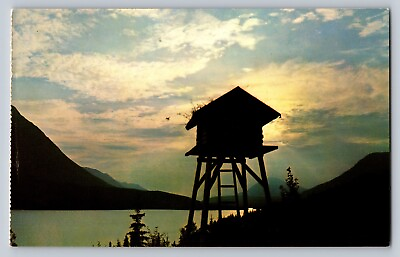 #ad Postcard Alaska Kenai Lake Hunter#x27;s Cache Sunset Kenai Peninsula A645 $4.04