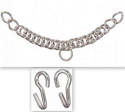 #ad EquiRoyal Stainless Steel English Curb Chain with Hooks Horse Tack $14.00