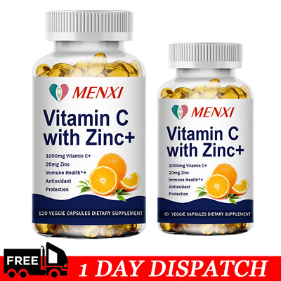 #ad Vitamin C amp; Zinc Capsules 3600mg Complex Supplement Vegetarian 60 120 Capsules $10.76