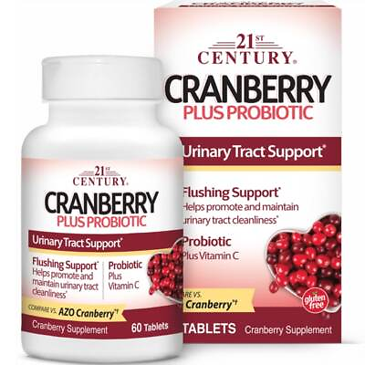 #ad 21st Century Cranberry Plus Probiotic 300 Million Cfu 60 Tabs $11.38