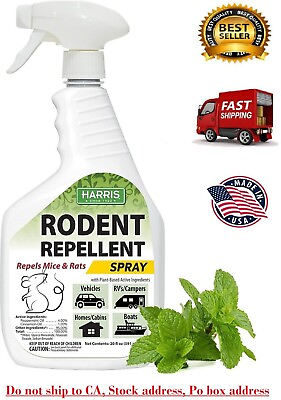 #ad Harris Rodent Repellent Peppermint Oil Mice Spray for House and Car Engines $22.47
