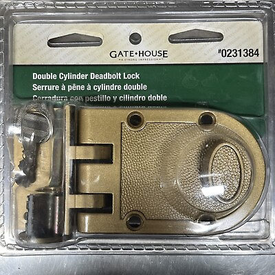 #ad Gate House Double Cylinder Deadbolt Lock 0231384 Brass Finish $16.99