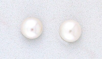 #ad Pair Freshwater 6mm Round Button Pearl Pure REAL Sterling Silver Earring EBS9239 $17.36