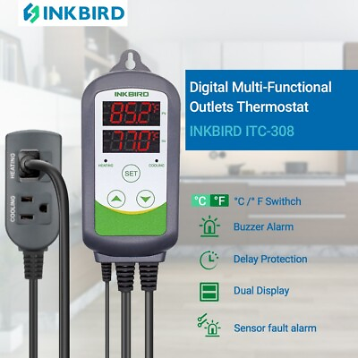 #ad Inkbird ITC 308 Thermostat Programmable Homebrewing Temperature Controller Heat $26.57