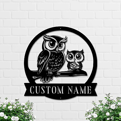 #ad Personalized Owl Family Name Metal Wall Art Custom Owl Name Metal Sign $34.55