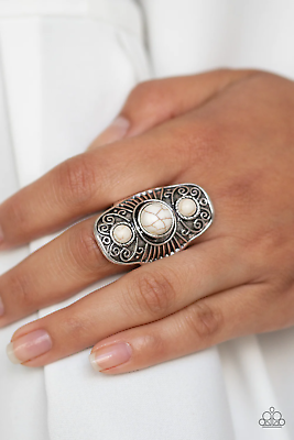 #ad Paparazzi: Stone Oracle White Ring $5.99