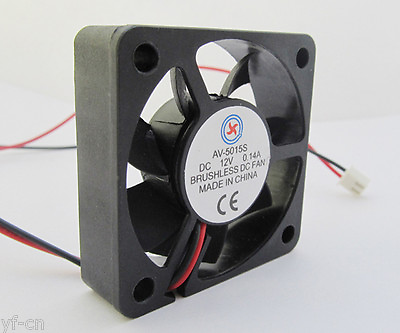 #ad 1pc Brushless DC Cooling Fan 50x50x15mm 5015 7 blades 12V 0.14A 2pin Connector $3.22