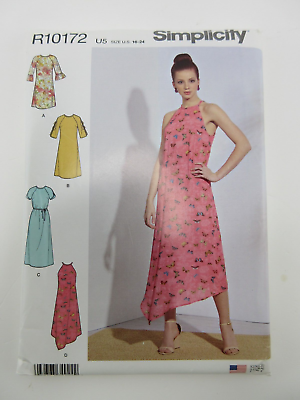 #ad Simplicity Pattern R10172 Size 16 24 Boho Resort Summer Dress Sleeve Variations $9.95