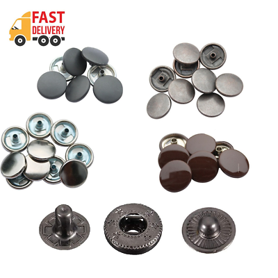 #ad 15mm S Spring Press Studs with Color Caps 4 Parts Set Buttons for Clothes Craft $34.37