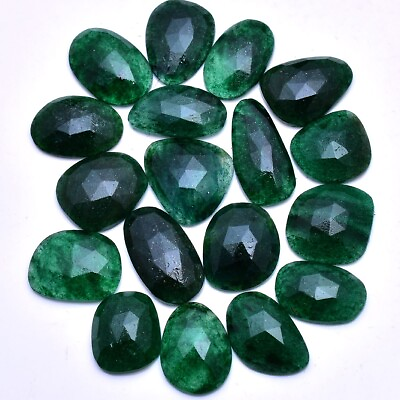 #ad 18 Pcs Natural Green Aventurine 13mm 21mm Checker Cut Untreated Loose Gemstones $26.84