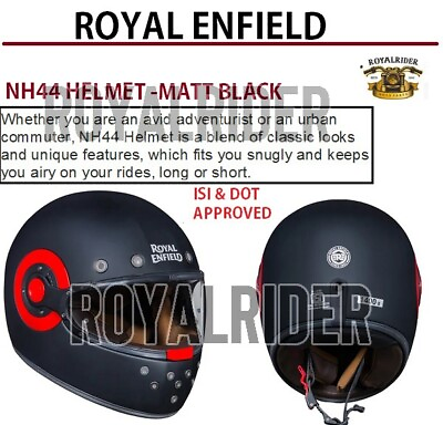 #ad 100% GENUINE Fits Royal Enfield quot;NH44 HELMETquot; MATT BLACK EXPRESS SHIPPING $116.99