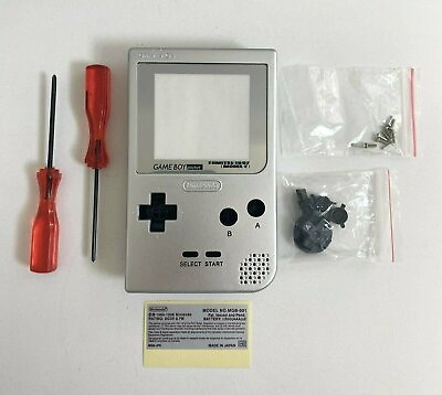 #ad Replacement Housing for Nintendo Game Boy Pocket GBP Shell Screen Silver Tools $14.49