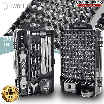 #ad Small Screwdriver Set with Case 138 In 1 Mini Magnetic Kit with 108 Bitts $25.75