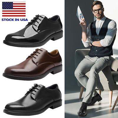 #ad Men#x27;s Dress Oxford Derby Shoes Classic Lace Up Formal Business Shoes Wide Size $32.99