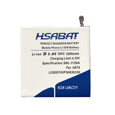 #ad HSABAT 2500mAh LI3820T43P3H636338 Battery for ZTE U879 u889 blade l2 $29.65