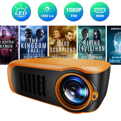 #ad 1080P Full HD Projector Mini Portable Home Theater Cinema Movie HDMI USB Video $33.99