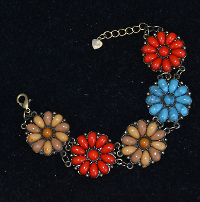 #ad Bohemian bracelet link bracelet colourful flowers bracelet B468 $12.99