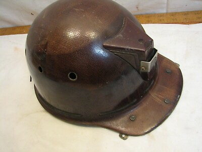 #ad Vintage MSA Coal Miner Fiberglass Helmet Hard Hat Mining Lamp Bracket Skullgard $289.99