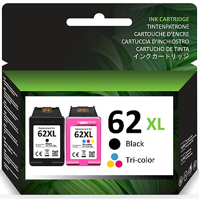 #ad 62 XL Ink Cartridges for HP 62XL Envy 7645 7640 5644 5540 OfficeJet 200 250 lot $37.45