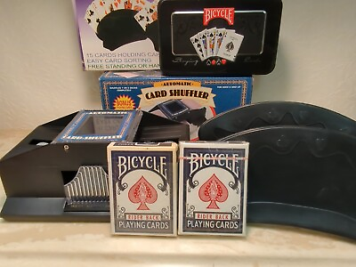 #ad Playing Cards Lot Of 6 Automatic Shuffler Handy Card Holders Bicycle Cards tin $29.90