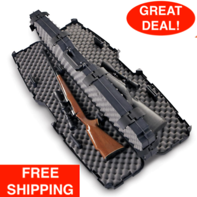 #ad Plano SXS PillarLock Double Scoped Rifle Hard Case W Heavy Duty Latches Black $89.99