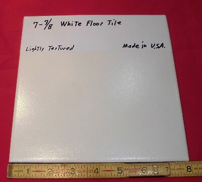 #ad 1 pc. White Ceramic Floor Tile 8quot; X 8quot; Made in USA lightly Textured $12.55