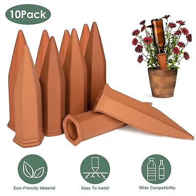 #ad 10x Terracotta Plant Watering Stake Automatic Plant Self Watering Spikes Devices $26.89