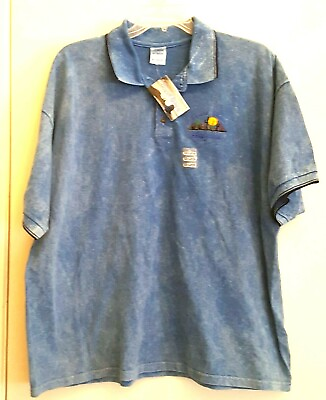 #ad Desert Blues Dirt Shirt Arizona Size 2XL Polo Collar 100% Cotton NWT $27.00
