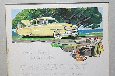 #ad 1952 CHEVROLET Original Advertisement Gouache Artwork R John Holmgren 1897 1963 $395.00