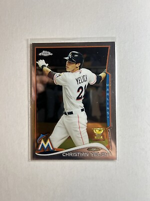 #ad 2014 Topps Chrome 215 All Star Rookie Cup Christian Yelich Miami Marlins Card $1.99