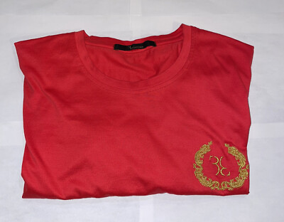 #ad Billionaire Couture Men#x27;s Red Cotton Crew neck Jersey T Shirt with BB Logo $188.00