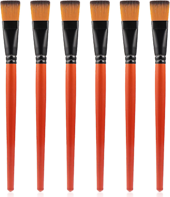 #ad Thinp 6 Pcs Craft Paint BrushesFace Paint Brushes 1 Inch Flat Paint Brush Brush $5.99