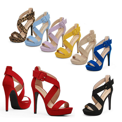 #ad DREAM PAIRS Women Open Toe Stilettos High Heel Party Platform Heel Sandals $17.99