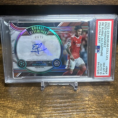 #ad 2022 23 Topps Museum UEFA Enzo Fernandez RC Auto 75 Sapphire Rookie Reverence $65.00