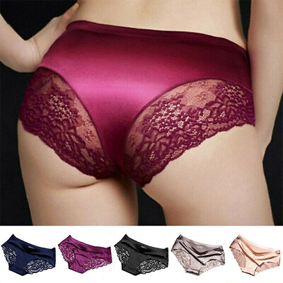 #ad Shiny Satin Silky Knickers Sexy Briefs Women Underwear Lace Panties Seamless US $2.20