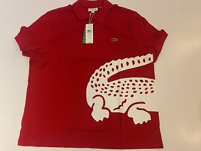 #ad Lacoste RED S 4XL Men Polo Shirt 100% Cotton Short Sleeve Casual Logo NEW W TAGA $38.00