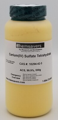 #ad Cerium IV Sulfate Tetrahydrate ACS 99.9% 500g $499.95