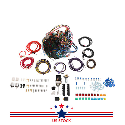 #ad Universal 22 Circuit Wiring Harness Street Hot Rat Rod Custom Wire Kit XL WIRES $128.97
