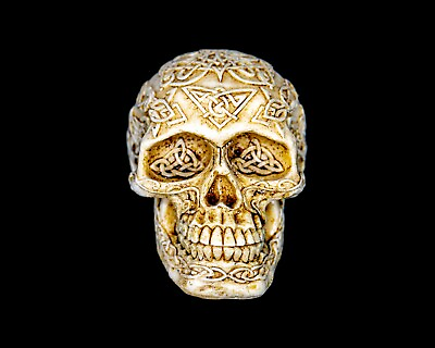 #ad Carved Skull Paperweight Resin Etching Celtic Art Nordic Art $34.00