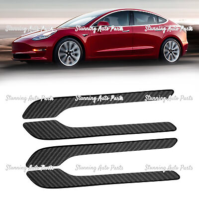 #ad For 2017 2023 Tesla Model 3 Y Door Handle Sticker Cover Matte Carbon Fiber Color $14.49