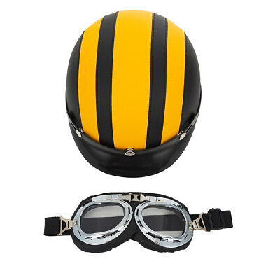 #ad 1pcs Half Helmet Goggles Protective Cap For Motorcycle Off Road Dirt Bike $44.88