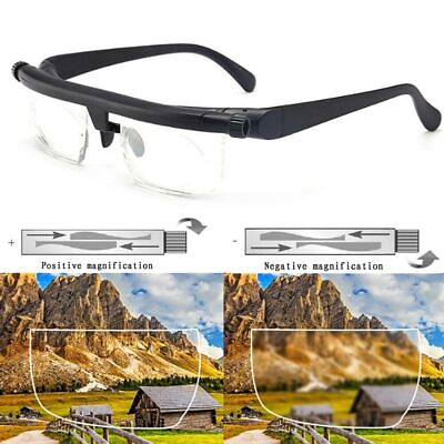 #ad Dial Adjustable Glasses Variable Focus For Reading Distance Vision Eyeglasses US $13.06