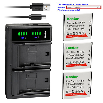 #ad Kastar Battery LTD2 Charger for Casio NP 60 BC 60 amp; Casio Exilim Zoom EX Z9BK $25.99