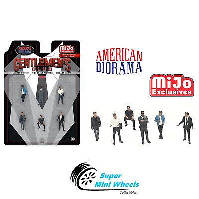 #ad American Diorama 1:64 Gentlemen’s Club Figures 6pcs Set Metal AD 64528MJ $10.99