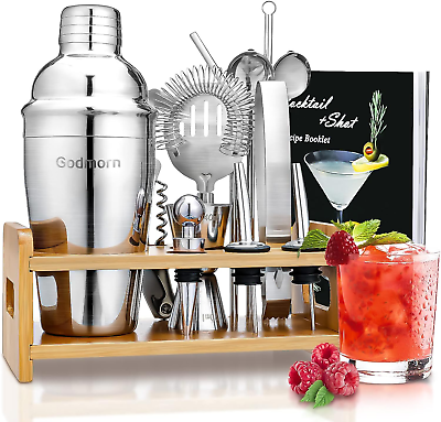 #ad Cocktail Shaker Set Bartender Kit 15Pcs Bartender Shaker Set 304 Stainless St $46.36