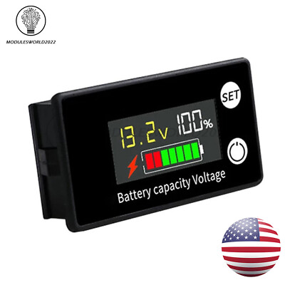 Digital 6133A LCD Battery Capacity Voltage Meter DC8 100V Voltmeter Power Tester $12.69