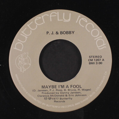 #ad P.J. amp; BOBBY: maybe i#x27;m a fool i just wanted to stay awhile 7quot; Single 45 RPM $6.00